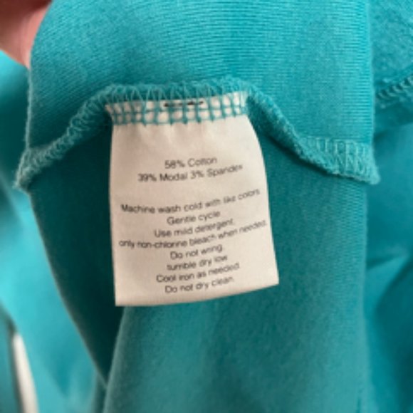 Eddie Bauer Long Sleeve V Neck Teal T-shirt Size L - Picture 4 of 4
